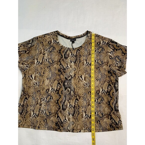 Torrid Top Womens 2 Brown Snake Skin Animal Print Boxy Pullover Blouse - Picture 8 of 8